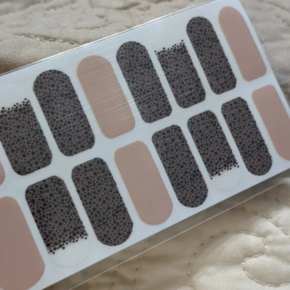 Trendy Full Nail Stickers, Patterned Wrap Nail Stickers, glitter mocha - Picture 3 of 4